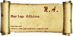 Marlep Albina névjegykártya